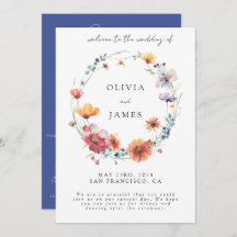 Elegante Wildblume Wreath Summer Wedding Willkomme