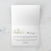 Elegante Wildblume Zwei Foto Hochzeit Vielen Dank Dankeskarte (Innenseite)