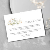 Elegante Wildblume Zwei Foto Hochzeit Vielen Dank Dankeskarte
