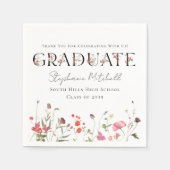 Elegante Wildblumen-Abschlussfeier Serviette (Vorderseite)