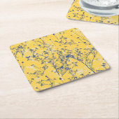 Elegante Wildblumen auf Senfgelb Rechteckiger Pappuntersetzer (angewinkelt)