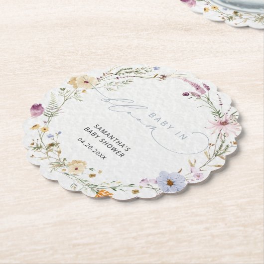 Elegante Wildblumen Baby in Bloom Untersetzer (angewinkelt)