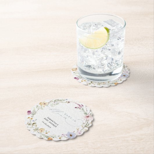 Elegante Wildblumen Baby in Bloom Untersetzer (Vor Ort)