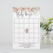 Elegante Wildblumen Baby Shower Bingo Game (Stehend Vorderseite)