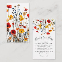 Elegante Wildblumen-Baby-Shower-Bücher für Baby