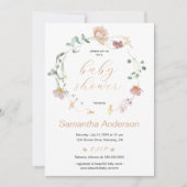 Elegante Wildblumen Baby Shower Script Einladung (Vorderseite)