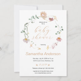 Elegante Wildblumen Baby Shower Script Einladung