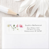 Elegante Wildblumen Babydusche Rücksendeadresse (Insitu)