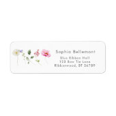 Elegante Wildblumen Babydusche Rücksendeadresse (Vorne)
