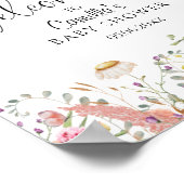 Elegante Wildblumen Babydusche Willkommen Poster (Ecke)