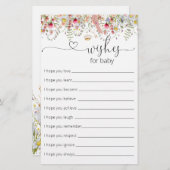 Elegante Wildblumen Babydusche-Wünsche für Kinder (Vorne/Hinten)