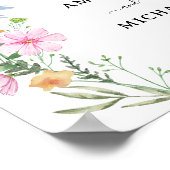 Elegante Wildblumen Begrüßungspapier Poster (Ecke)