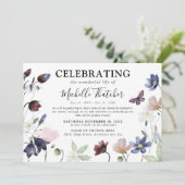 Elegante Wildblumen Beileid Gedenkfeier Einladung (Stehend Vorderseite)