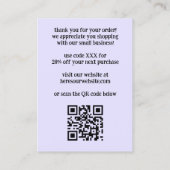 Elegante Wildblumen BESTELLEN DANKE QR-Code Visitenkarte (Rückseite)