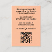 Elegante Wildblumen BESTELLEN DANKE QR-Code Visitenkarte (Rückseite)