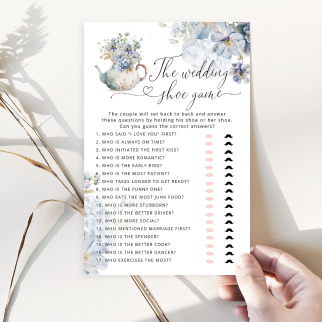 Elegante Wildblumen blau Das Hochzeitsschuhspiel (Von Creator hochgeladen)