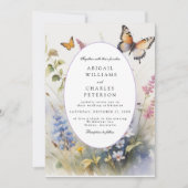 Elegante Wildblumen blühen Bouquet Einladung (Vorderseite)