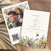 Elegante Wildblumen blühen Bouquet Einladung