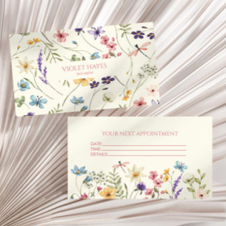 Elegante Wildblumen-Blumen-Blumenstrauß Individuel Terminkarte