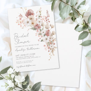Elegante Wildblumen-Blumen-Brautparty Einladung