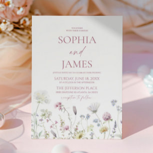 Elegante Wildblumen-Blumen-Hochzeit Einladung