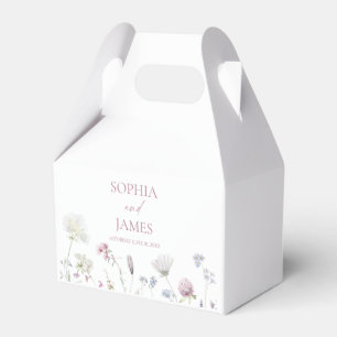 Elegante Wildblumen Blumen Hochzeit Geschenkschachtel