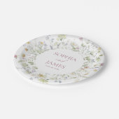 Elegante Wildblumen Blumen Hochzeit Pappteller (Schrägansicht)
