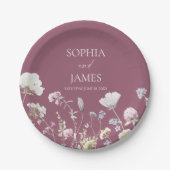 Elegante Wildblumen Blumen Hochzeit Pappteller (Vorderseite)