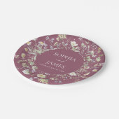 Elegante Wildblumen Blumen Hochzeit Pappteller (Schrägansicht)