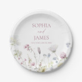 Elegante Wildblumen Blumen Hochzeit Pappteller (Vorderseite)
