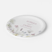Elegante Wildblumen Blumen Hochzeit Pappteller (Schrägansicht)