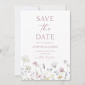 Elegante Wildblumen-Blumen-Hochzeit Save The Date (Vorderseite)