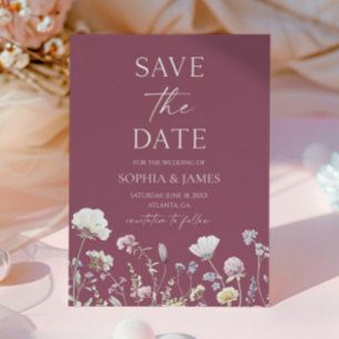 Elegante Wildblumen-Blumen-Hochzeit Save The Date