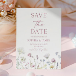 Elegante Wildblumen-Blumen-Hochzeit Save The Date