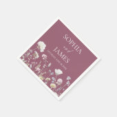 Elegante Wildblumen-Blumen-Hochzeit Serviette (Ecke)