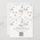 Elegante Wildblumen-Blumen-QR-Code-Hochzeit Einladung (Rückseite)