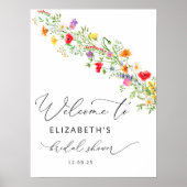 Elegante Wildblumen Blumengarten Poster (Vorne)