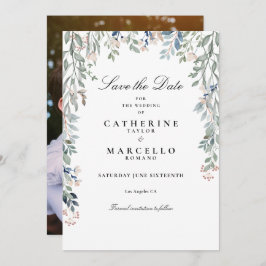 Elegante Wildblumen Blumenhochzeit Foto Save The Date