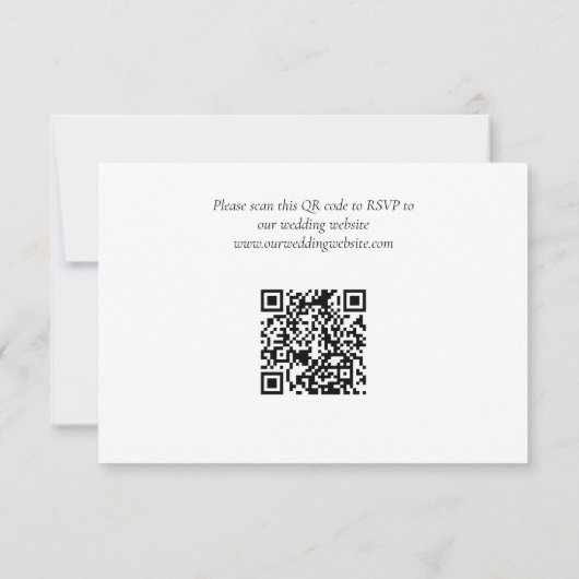 Elegante Wildblumen Blumenhochzeit Website QR Code RSVP Karte (Rückseite)