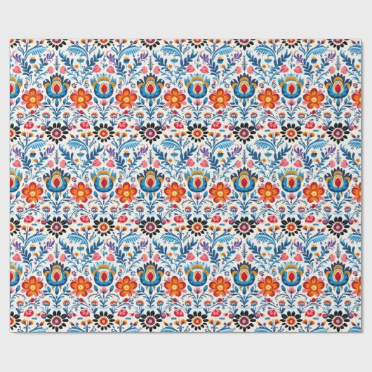 Elegante Wildblumen Blumenmuster Geschenkpapier (Flach)