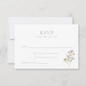 Elegante Wildblumen Blush Wedding RSVP Card Einladung (Vorderseite)