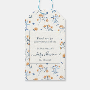 Elegante Wildblumen Boho Baby Shower Danke Geschenkanhänger