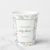Elegante Wildblumen Boho Baby Shower Pappbecher (Rückseite)