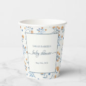 Elegante Wildblumen Boho Baby Shower Pappbecher (Vorderseite)
