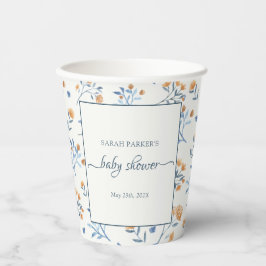 Elegante Wildblumen Boho Baby Shower Pappbecher