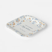 Elegante Wildblumen Boho Baby Shower Pappteller (Gewinkelt)