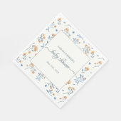 Elegante Wildblumen Boho Baby Shower Serviette (Ecke)
