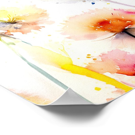 Elegante Wildblumen Boho Begrüßungszeichen Poster (Ecke)