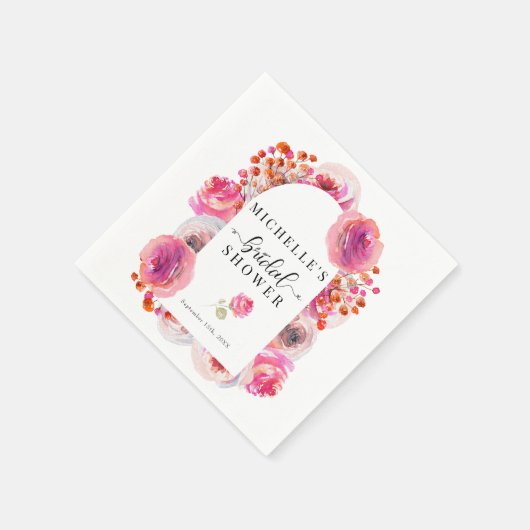 Elegante Wildblumen | Boho Brautparty Serviette (Ecke)