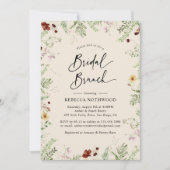Elegante Wildblumen Boho Bridal Brunch Einladung (Vorderseite)